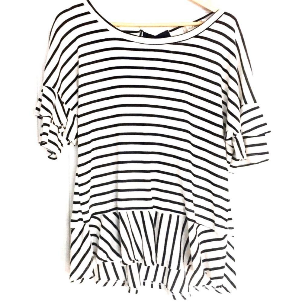 Altar’d State White & Black Stripe T-Shirt